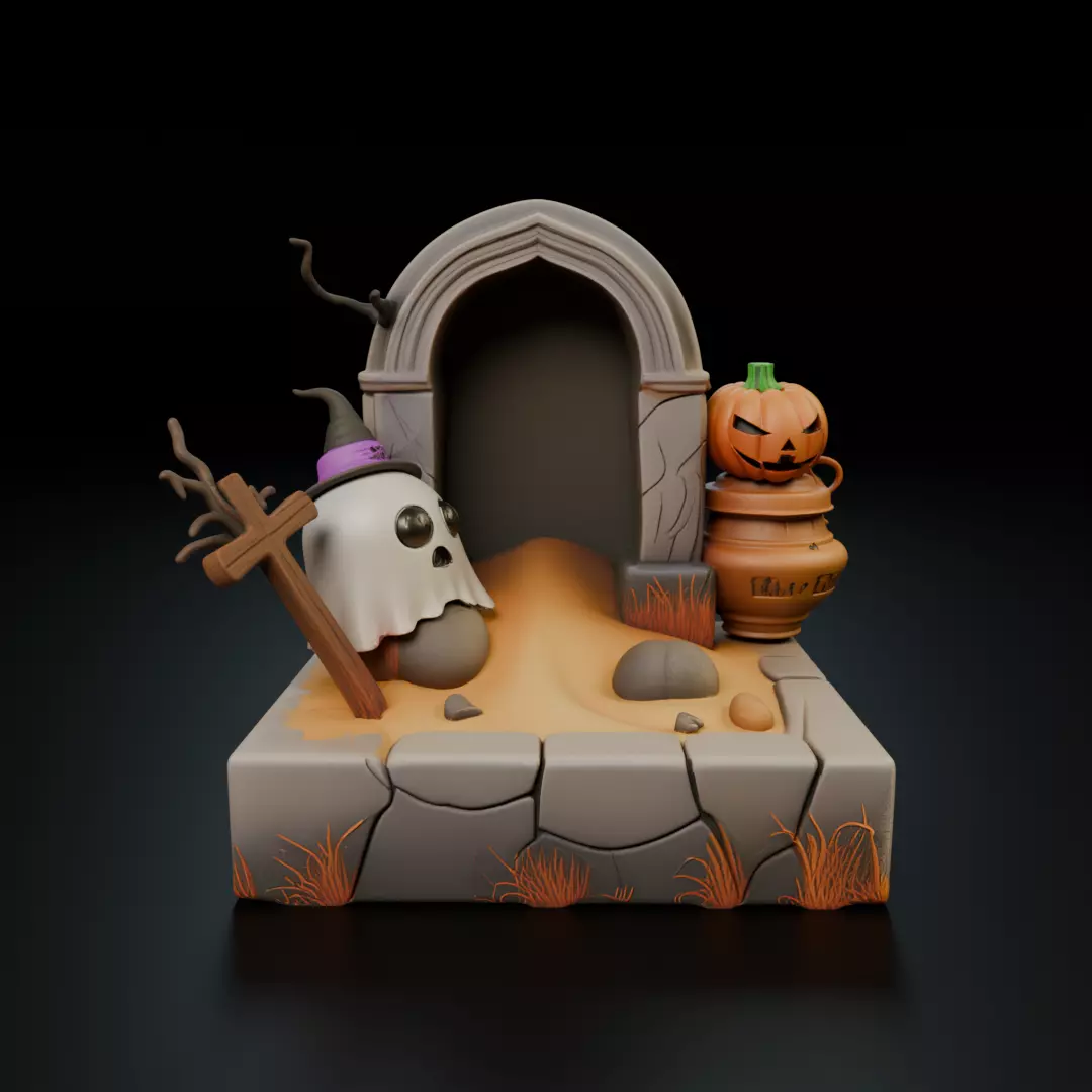 halloween diorama 3D print model_16