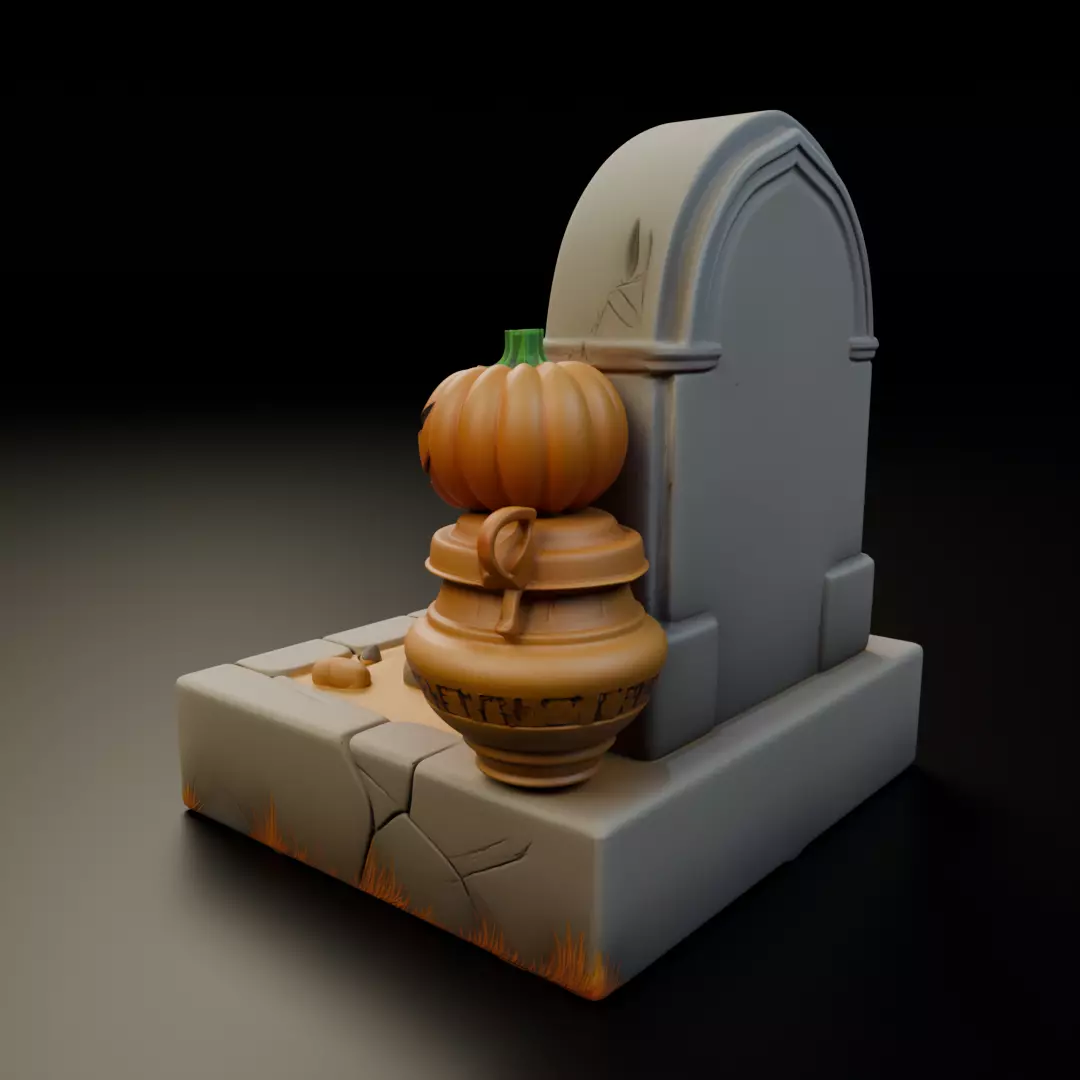 halloween diorama 3D print model_8