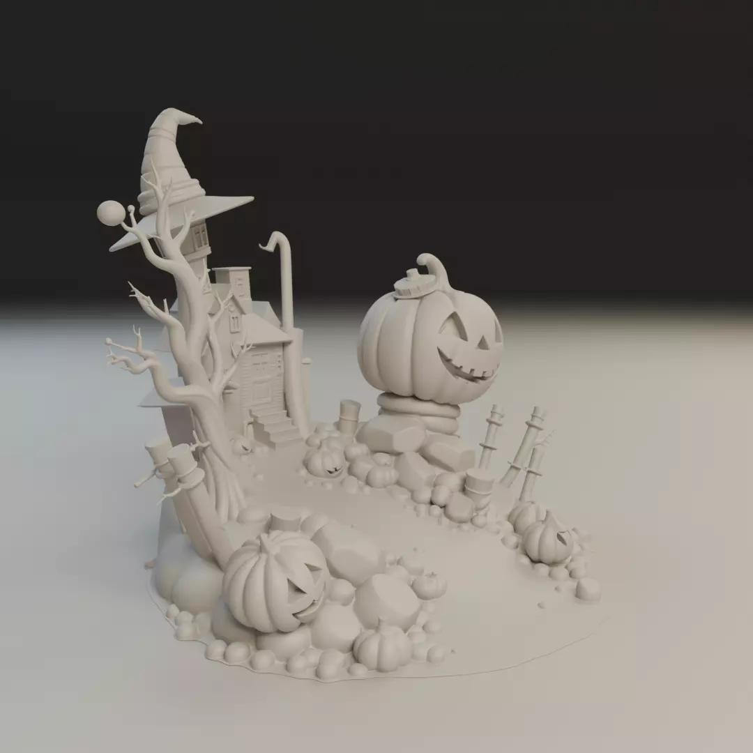 halloween diorama 3D print model_11