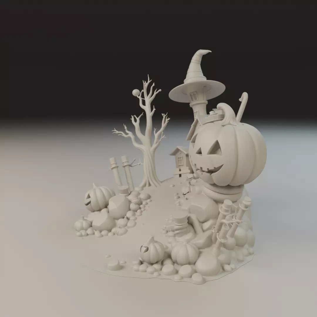 halloween diorama 3D print model_9