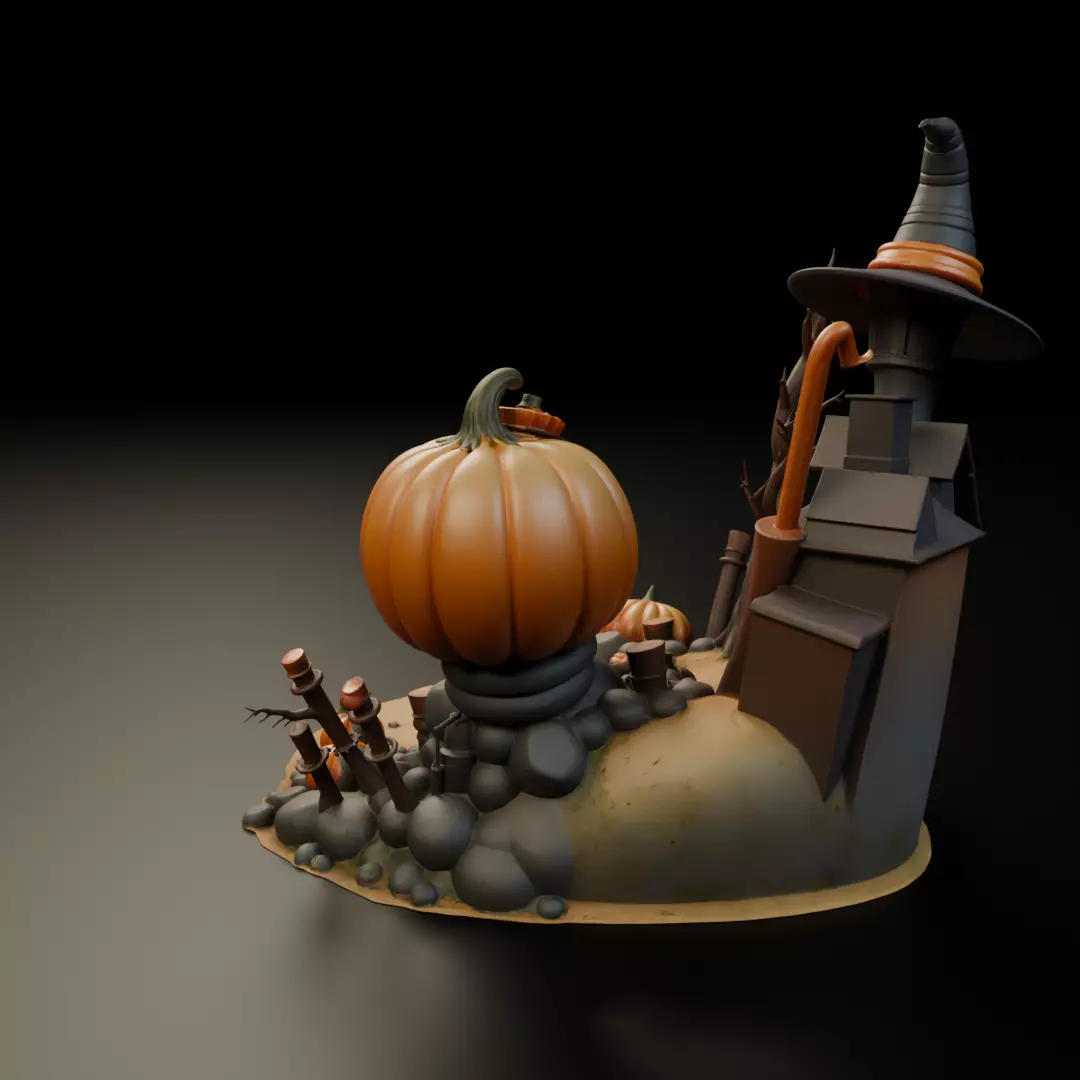 halloween diorama 3D print model_8