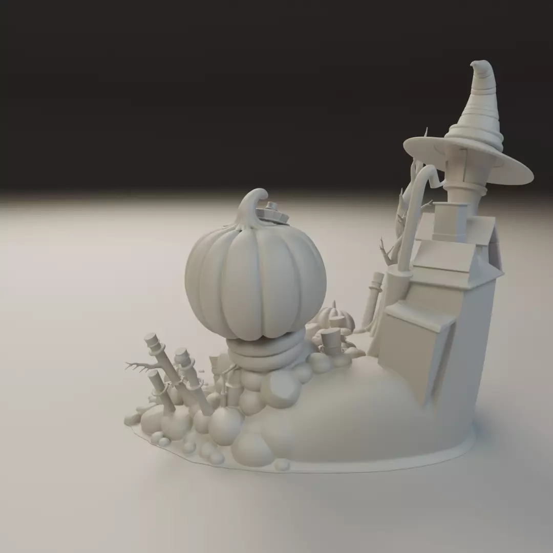 halloween diorama 3D print model_7