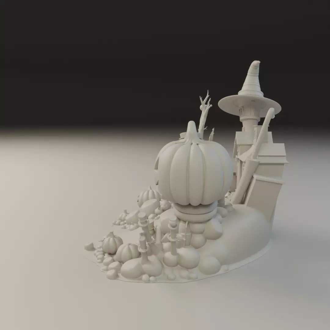 halloween diorama 3D print model_3