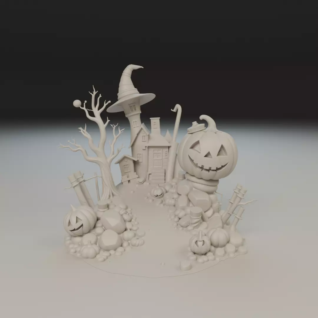 halloween diorama 3D print model_15