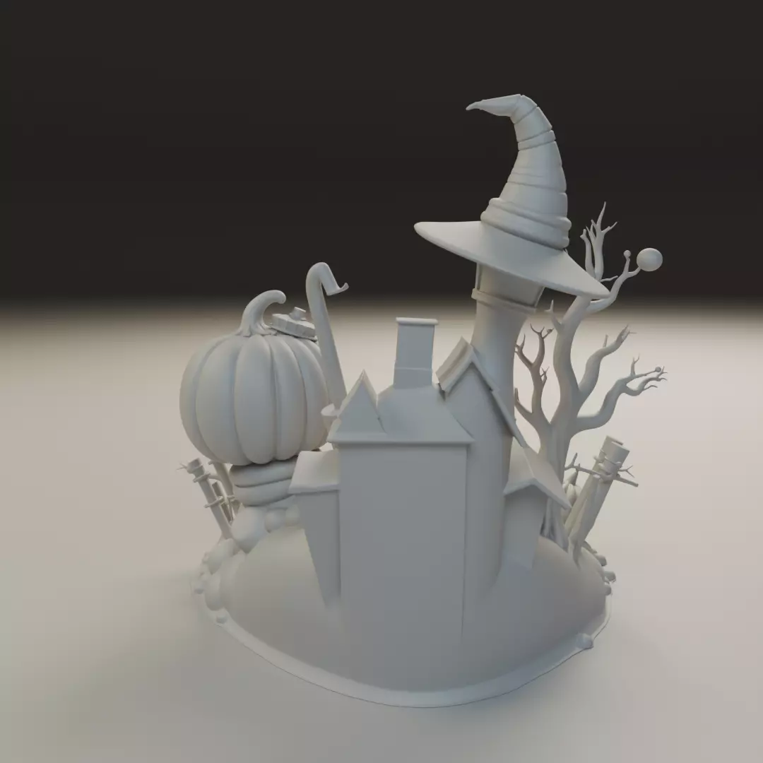 halloween diorama 3D print model_5