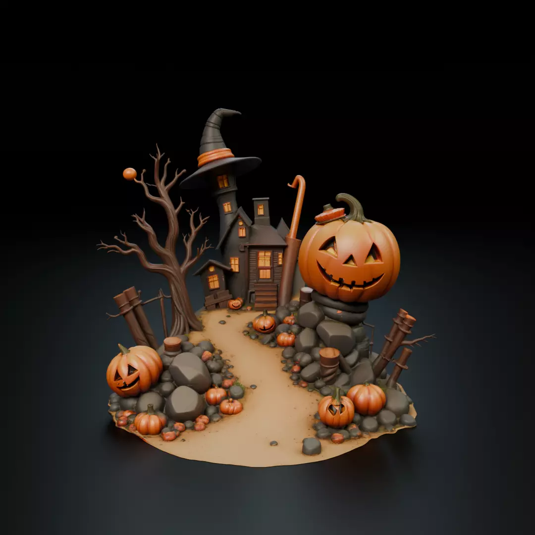 halloween diorama 3D print model_16