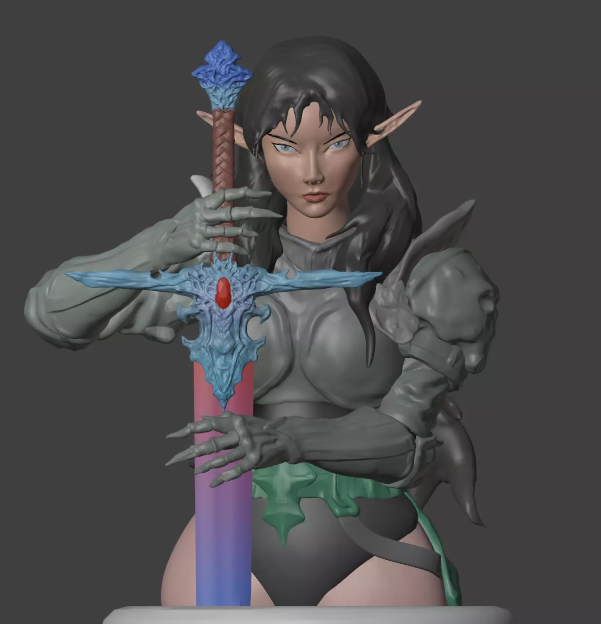 girl model high poly  3D print model_0