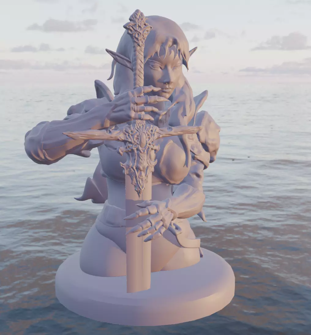 girl model high poly  3D print model_2