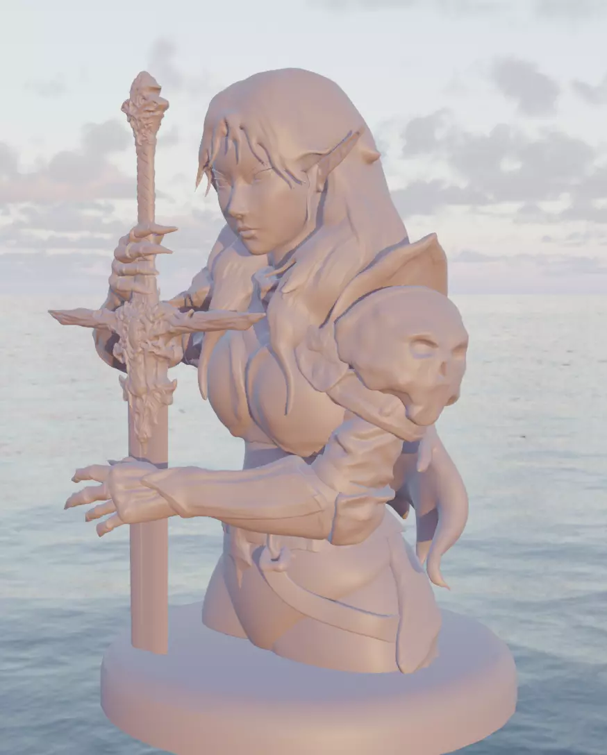 girl model high poly  3D print model_3