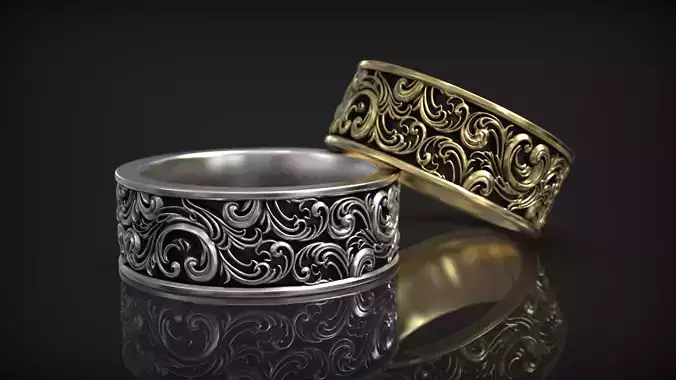 Vintage Floral Ornate Royal Heraldic Baroque Pattern Band