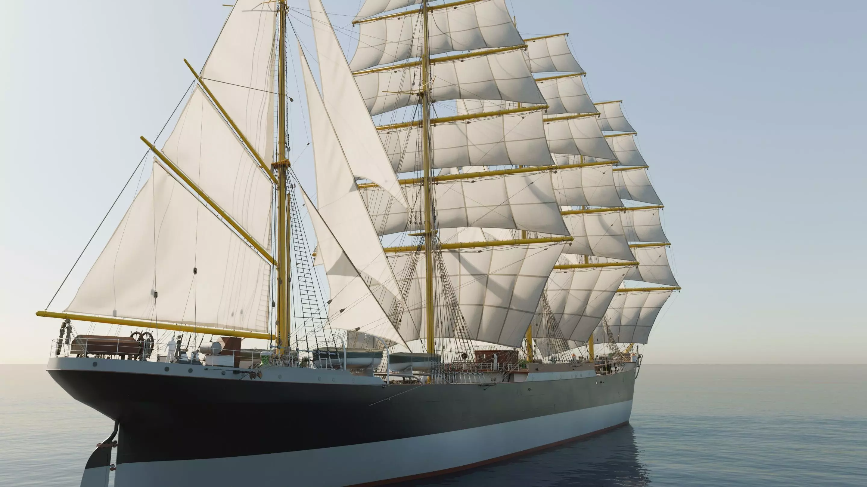 Sailing ship - Peking Hamburg 3D model_2