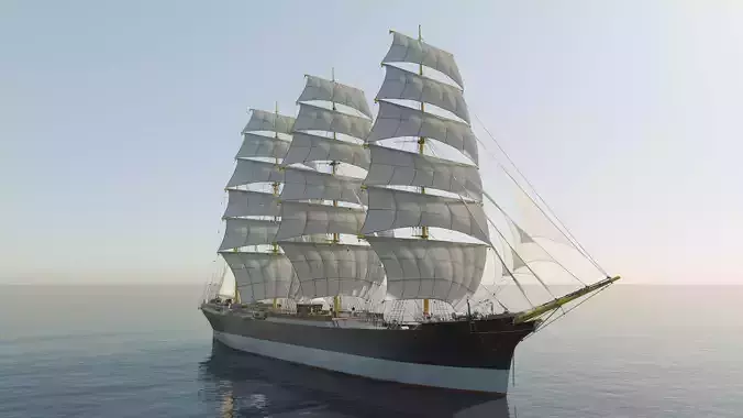 Sailing ship - Peking Hamburg 3D model