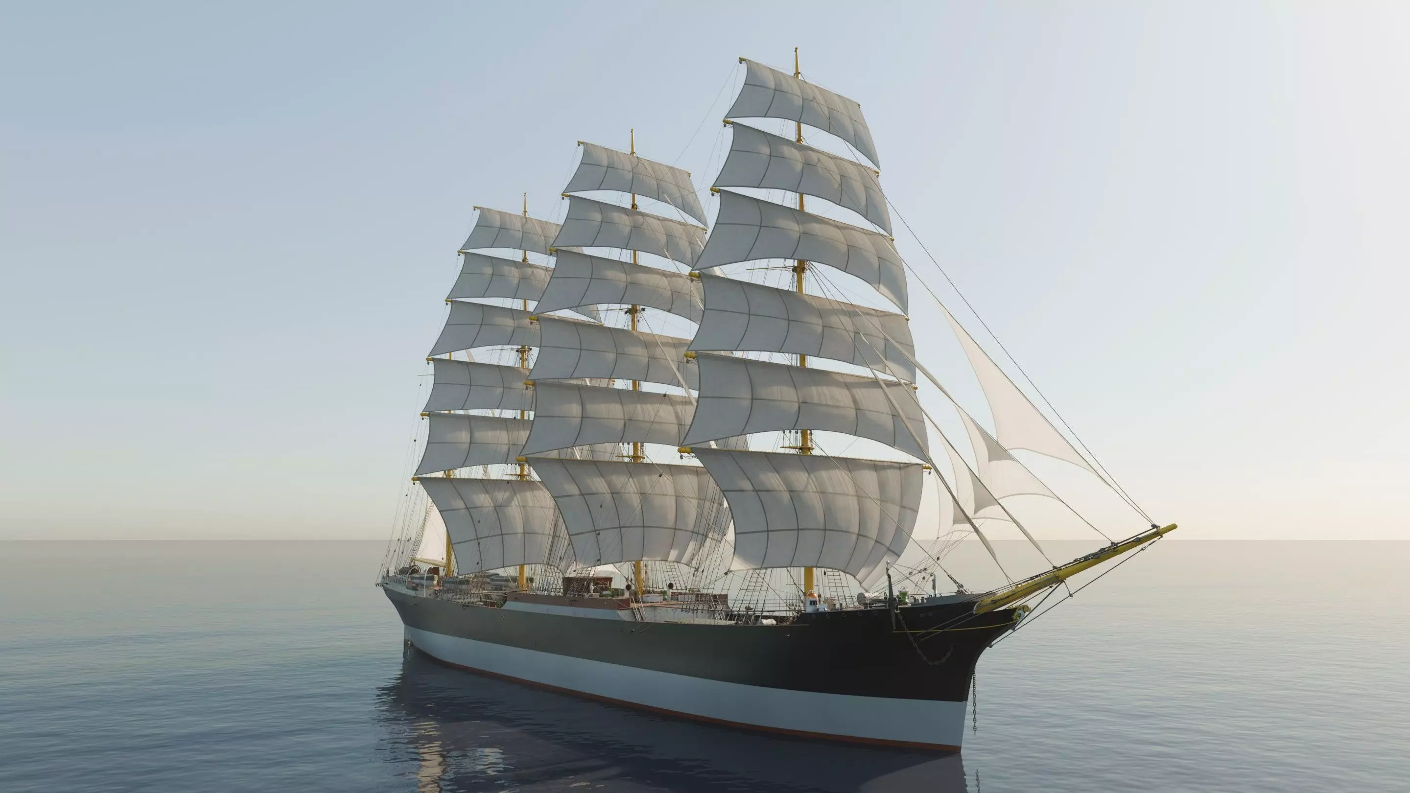 Sailing ship - Peking Hamburg 3D model_0