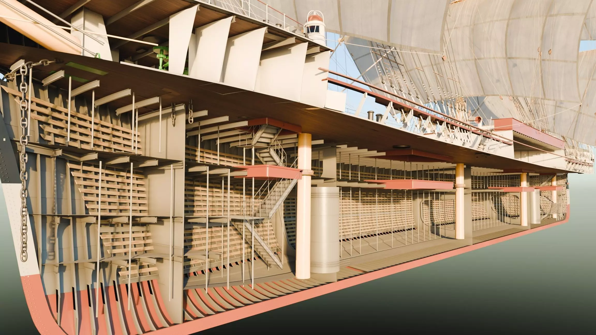 Sailing ship - Peking Hamburg 3D model_17