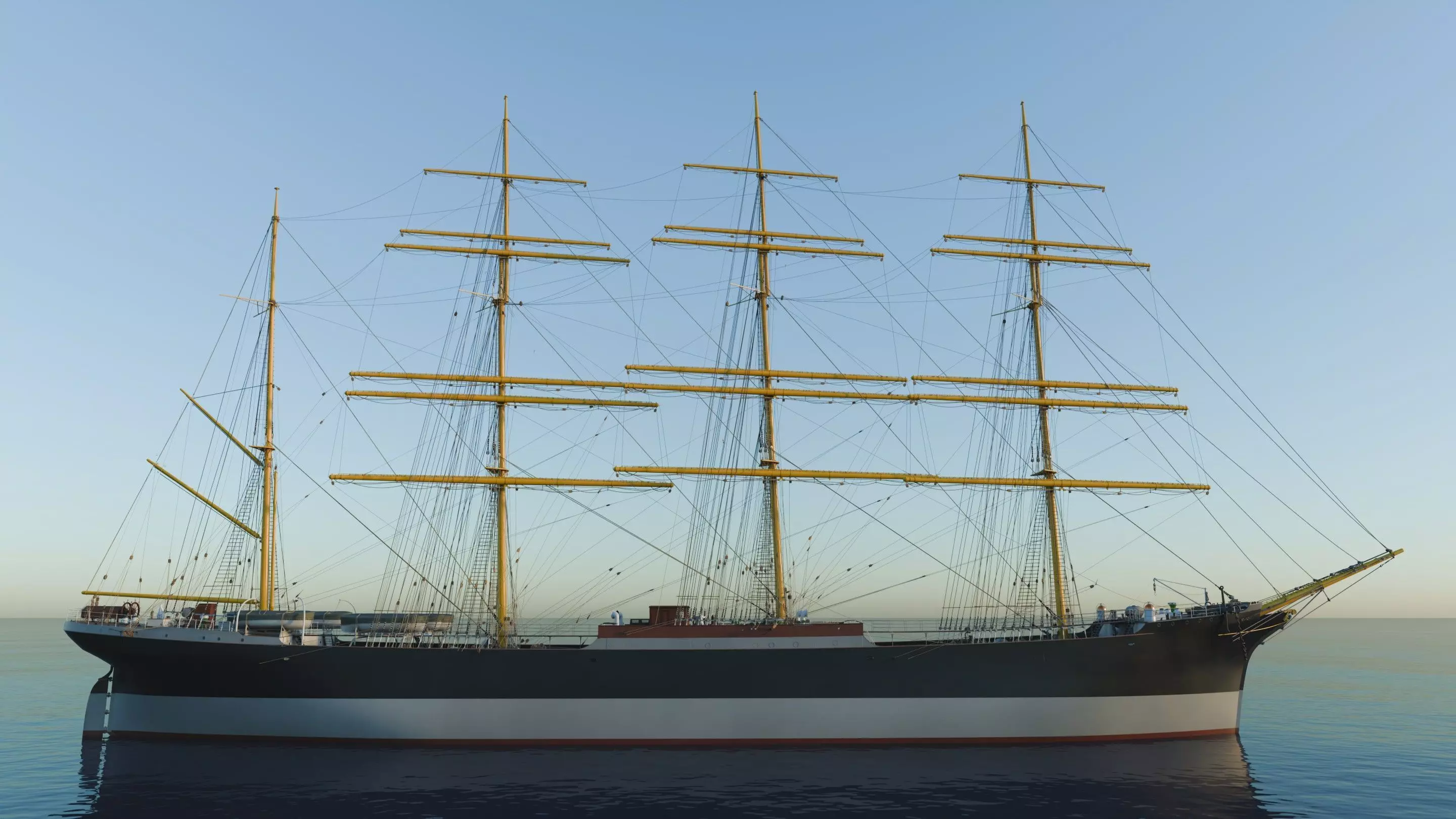 Sailing ship - Peking Hamburg 3D model_4