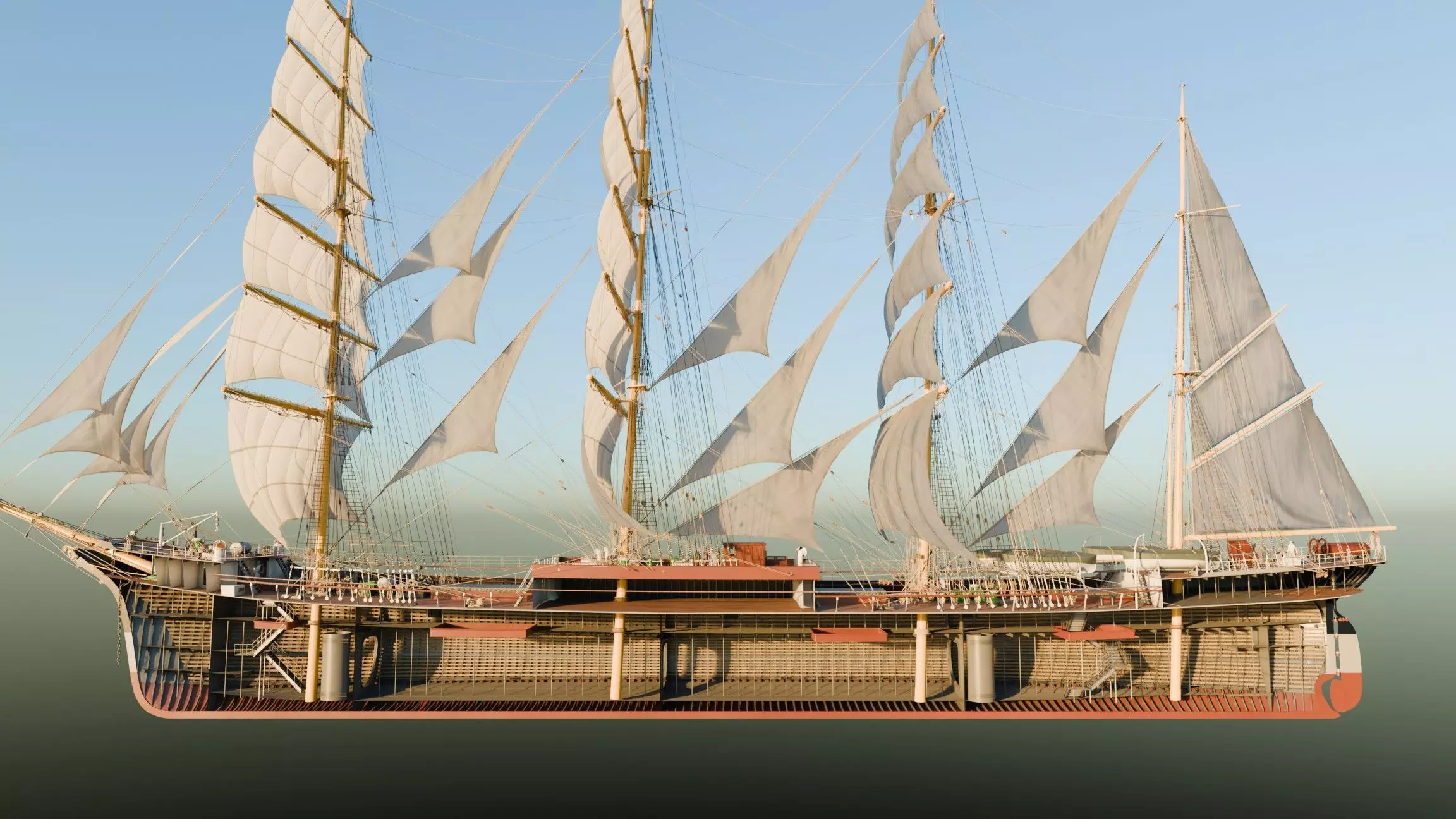Sailing ship - Peking Hamburg 3D model_15