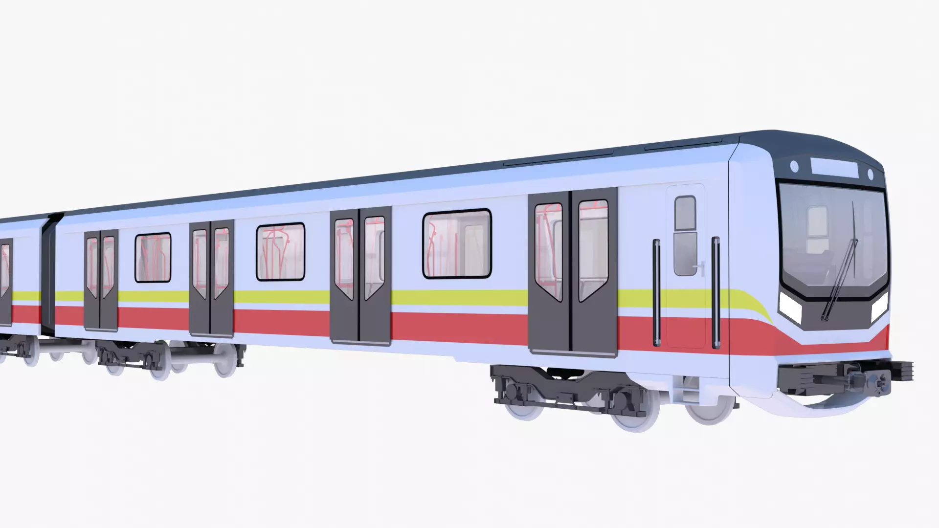 Sofia metro train 3D model_6