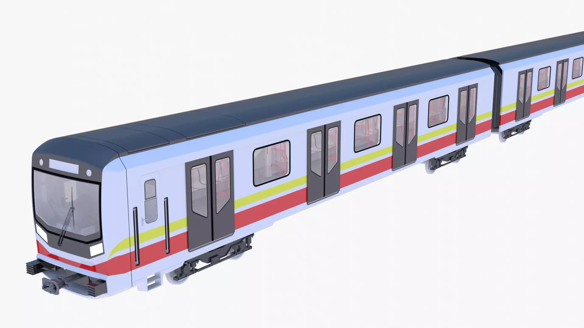 Sofia metro train 3D model_8