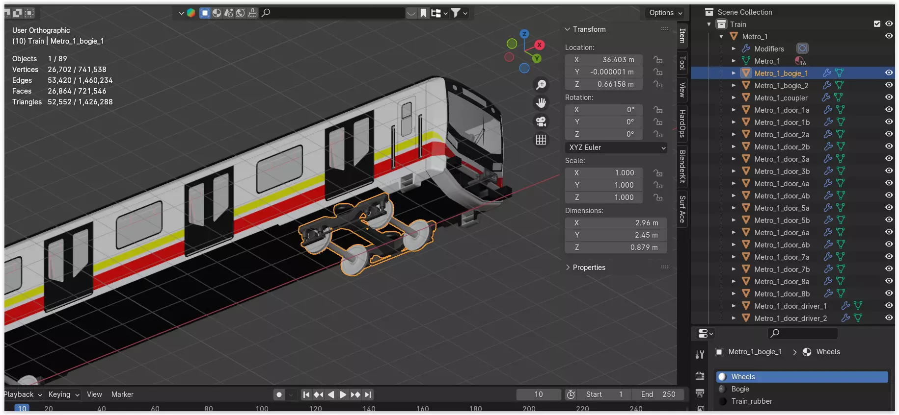 Sofia metro train 3D model_12