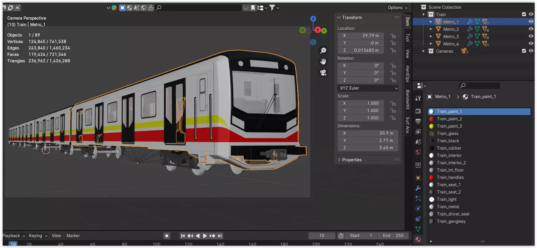 Sofia metro train 3D model_11
