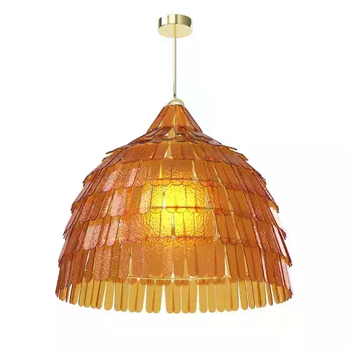 Glass Thatch Dome Lamp