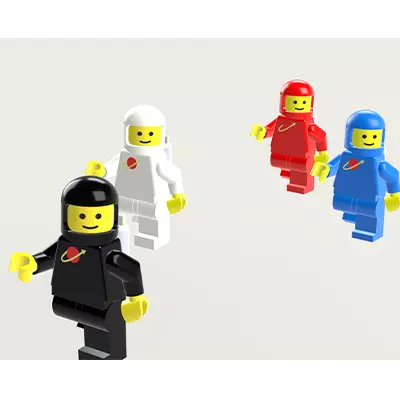 Lego astronauts Low-poly 3D model_0