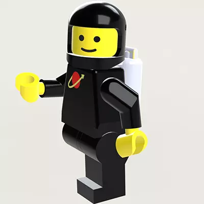 Lego astronauts Low-poly 3D model_1