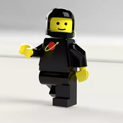 Lego astronauts Low-poly 3D model_2