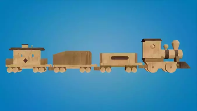 Handcrafted Wooden Locomotive Toy Train