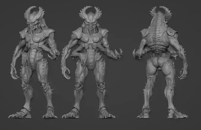 Chitin-Horned Demon 3D Printable 