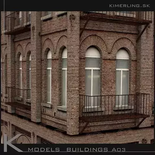 Building pack A 3D model 7