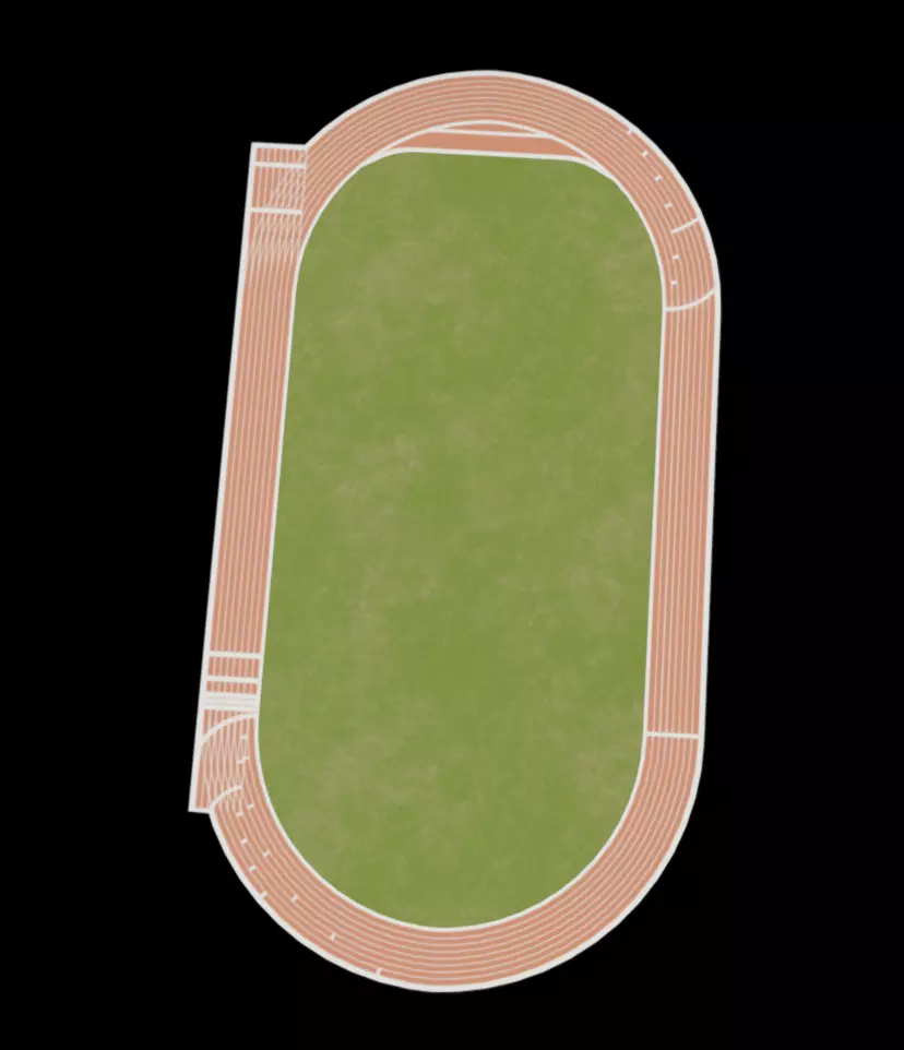 Track Field Low-poly 3D model_6