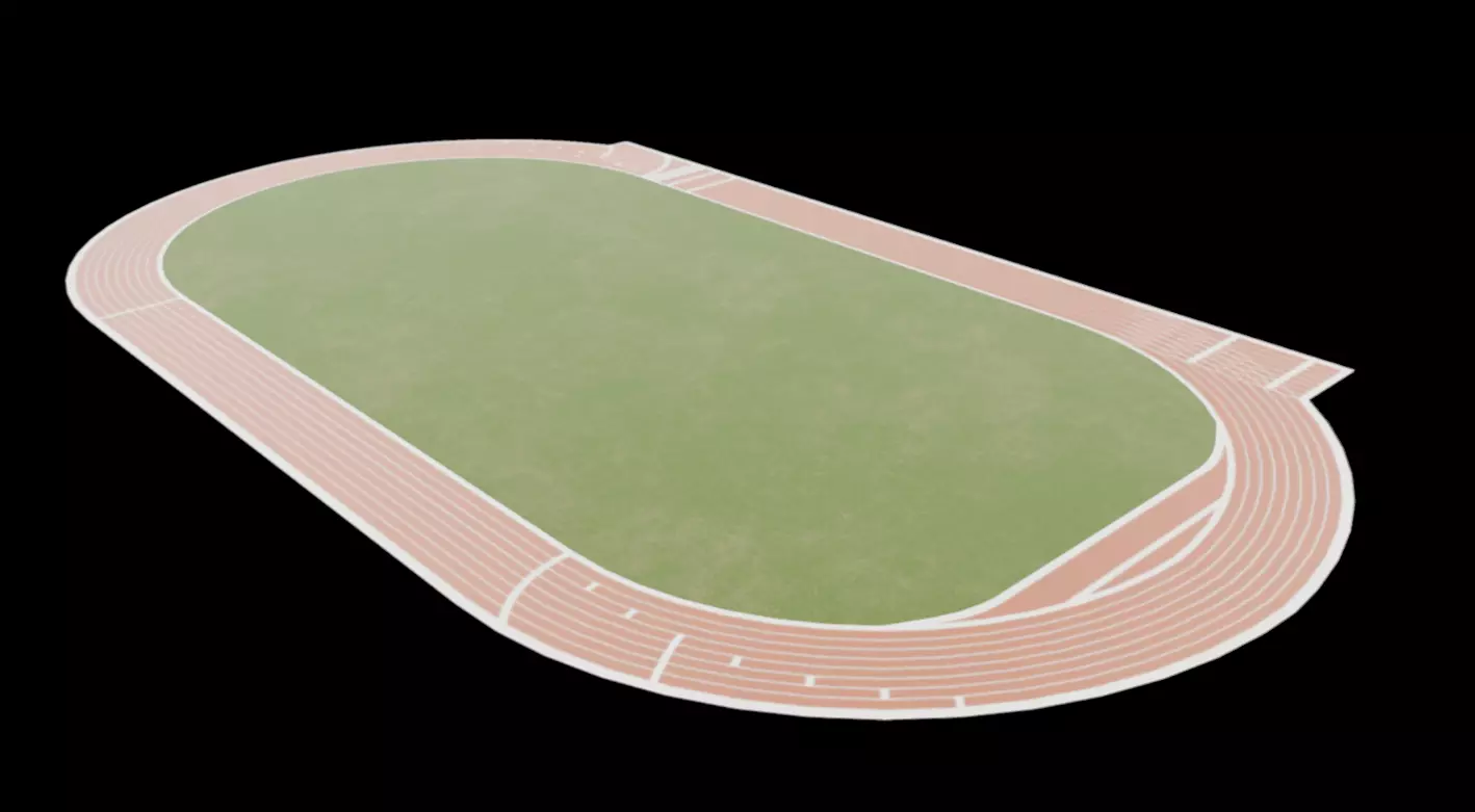 Track Field Low-poly 3D model_2