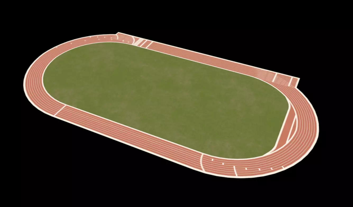 Track Field Low-poly 3D model_9
