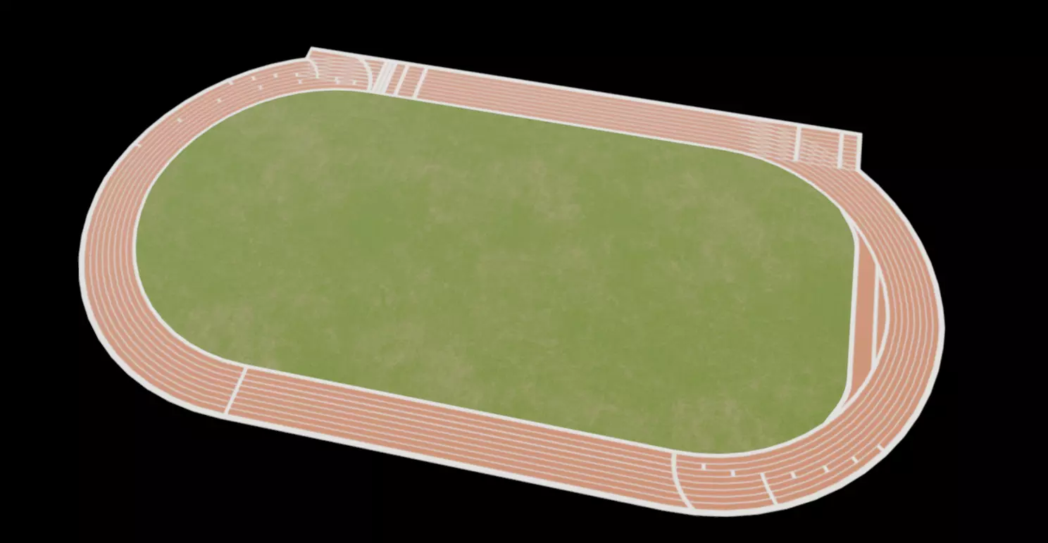 Track Field Low-poly 3D model_3