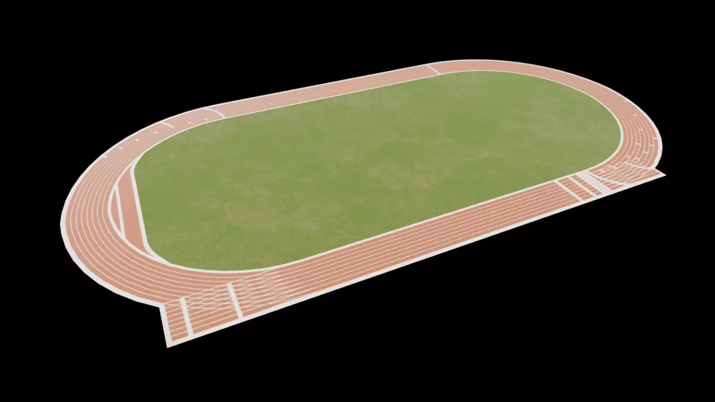 Track Field Low-poly 3D model_0