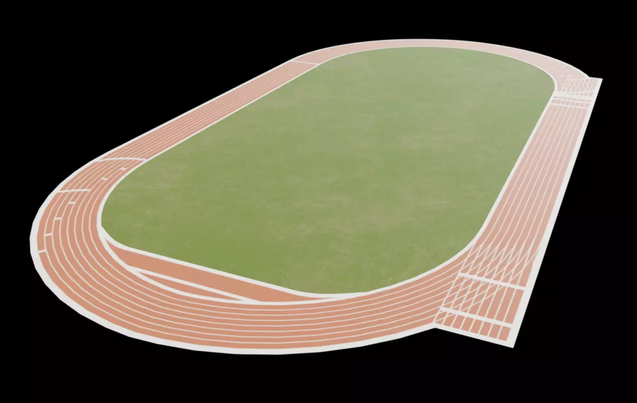 Track Field Low-poly 3D model_1