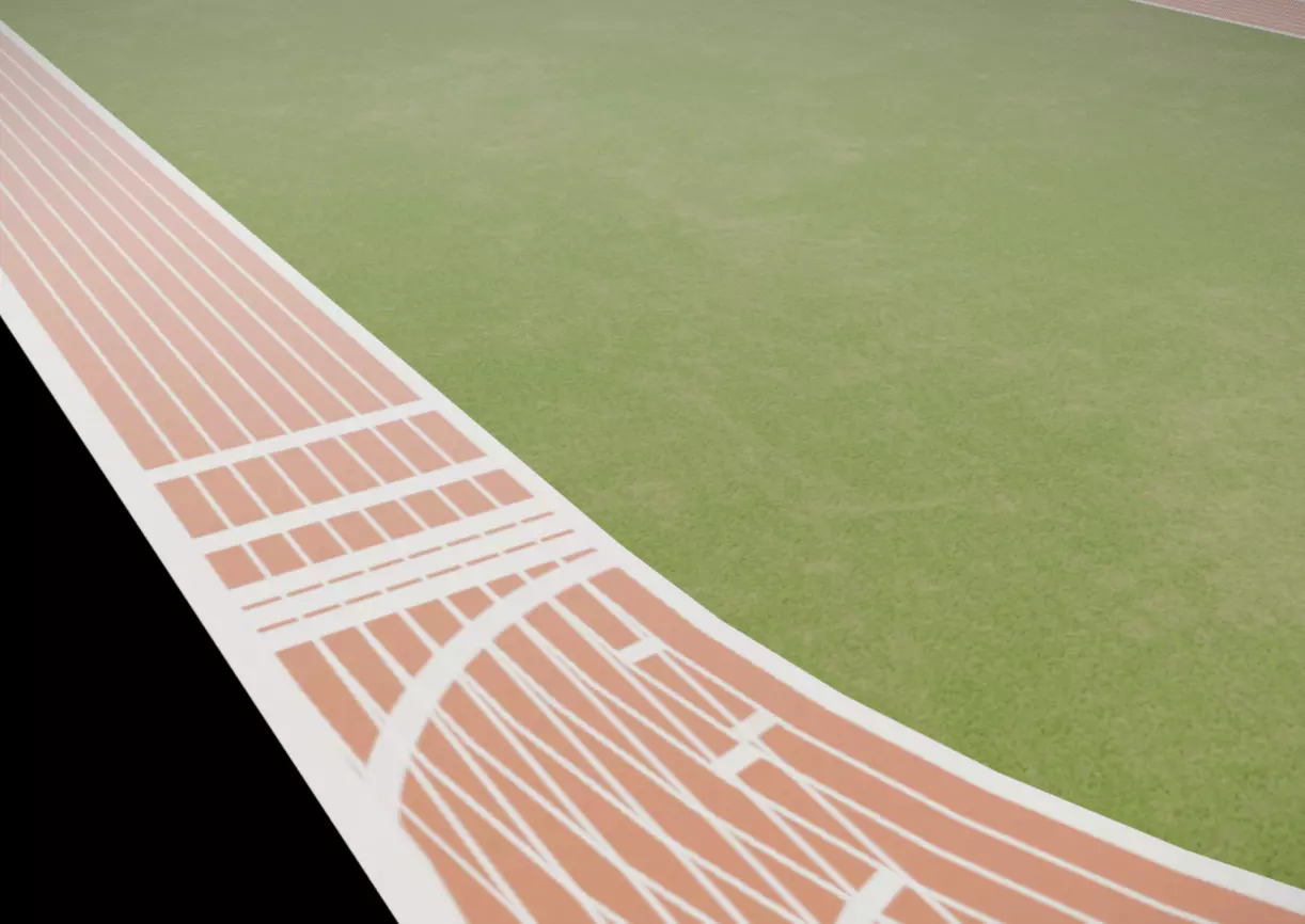 Track Field Low-poly 3D model_8