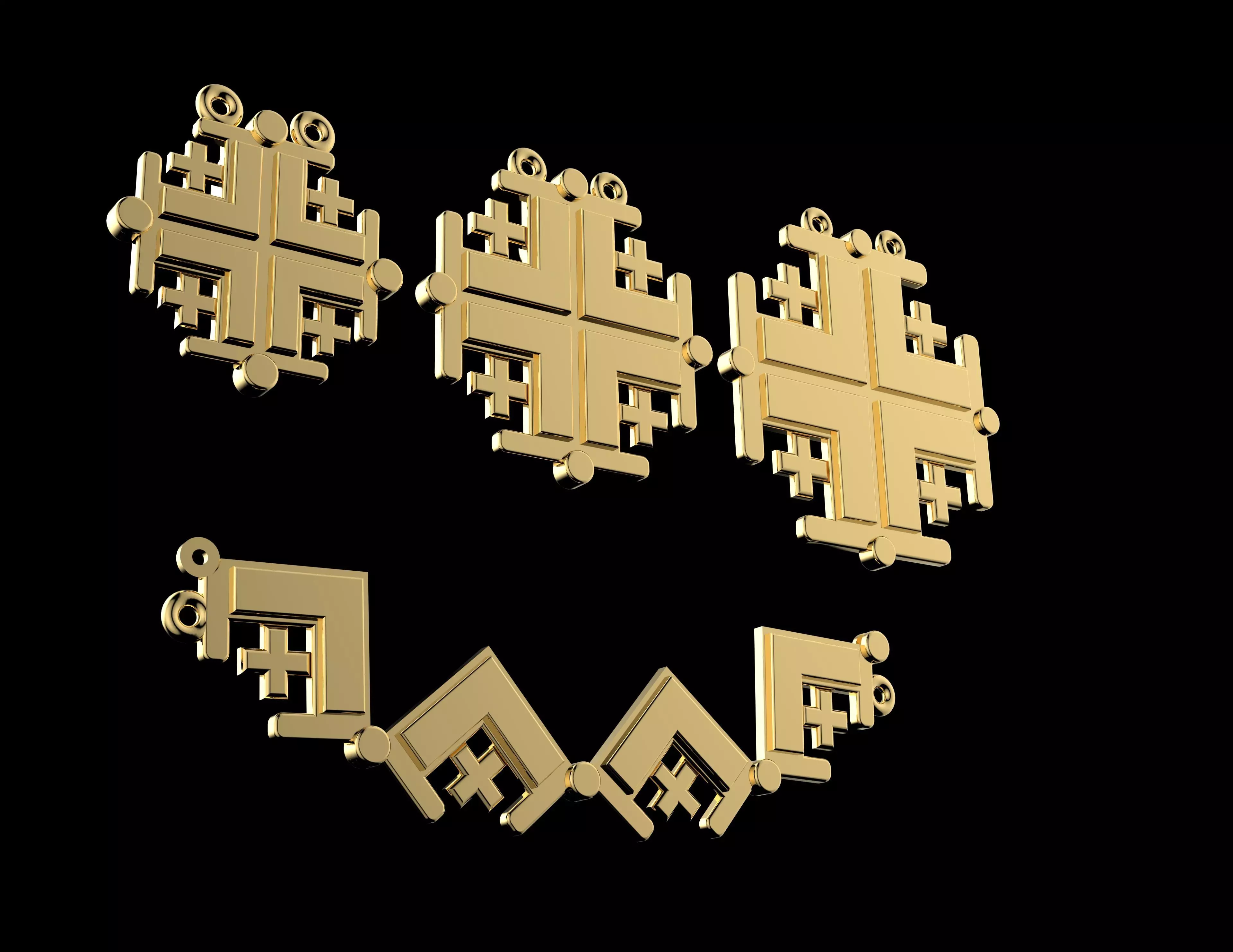 Cross Of Knightly Order Of The Holy Sepulcher Of Jerusalem 3D print model_2