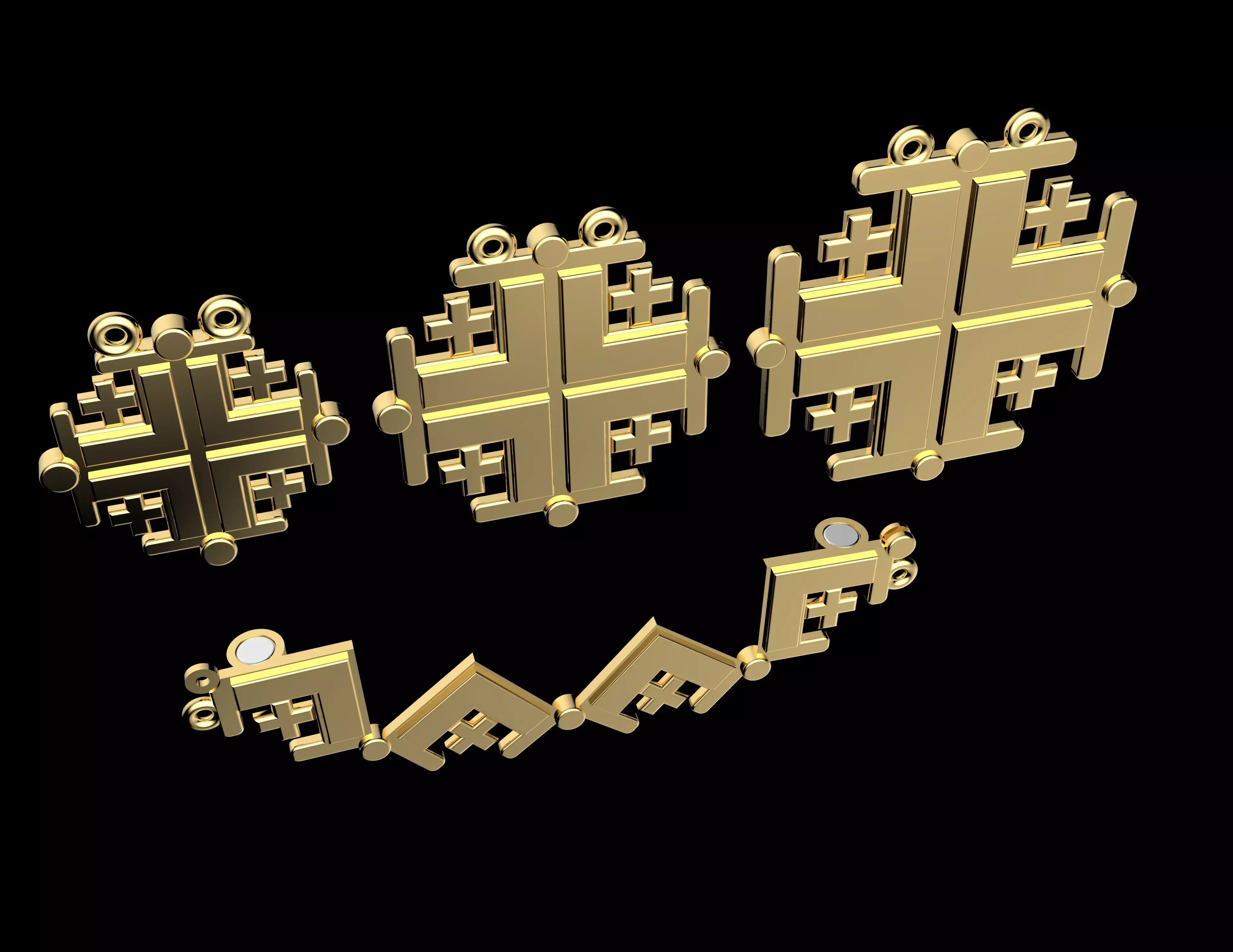 Cross Of Knightly Order Of The Holy Sepulcher Of Jerusalem 3D print model_3