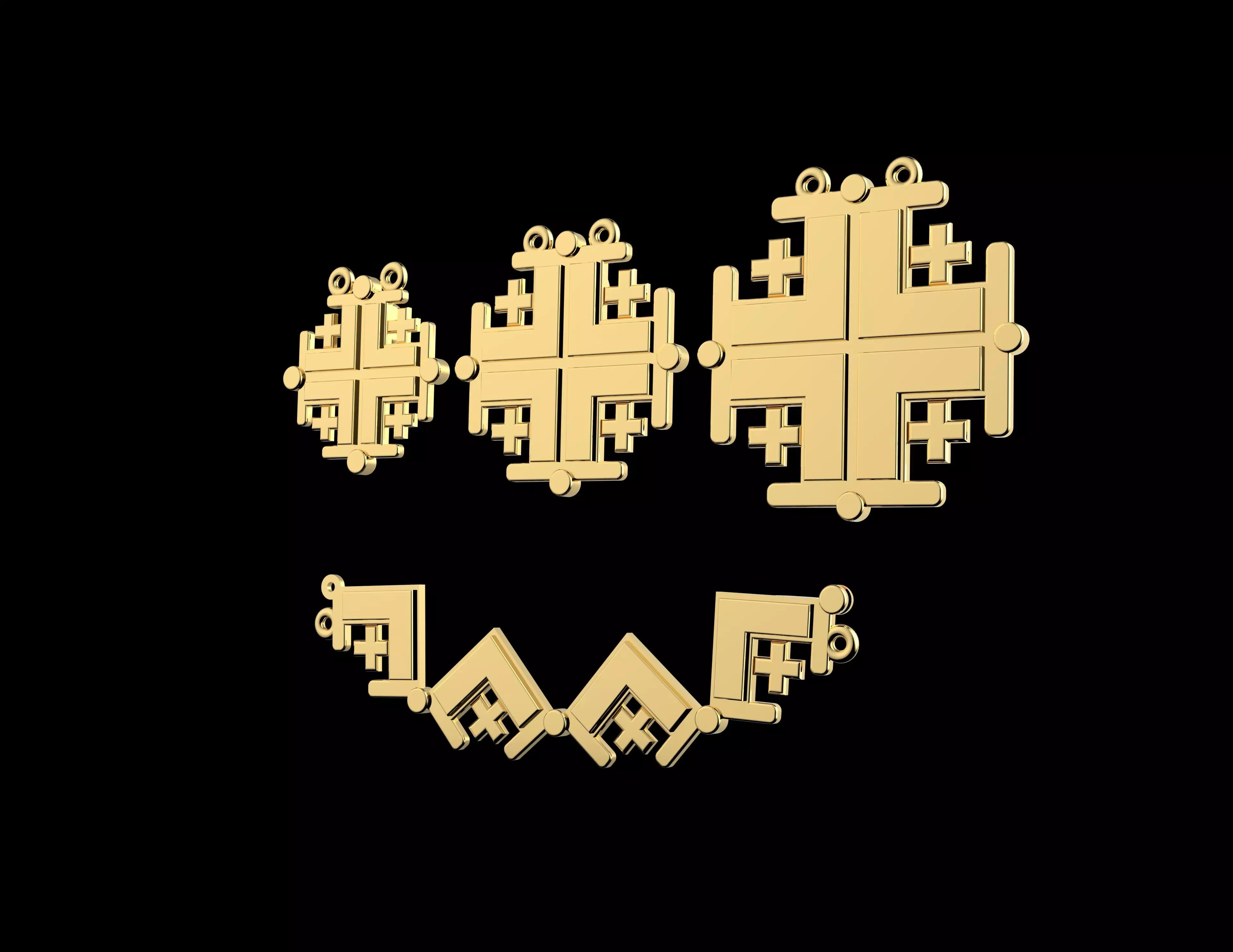 Cross Of Knightly Order Of The Holy Sepulcher Of Jerusalem 3D print model_1