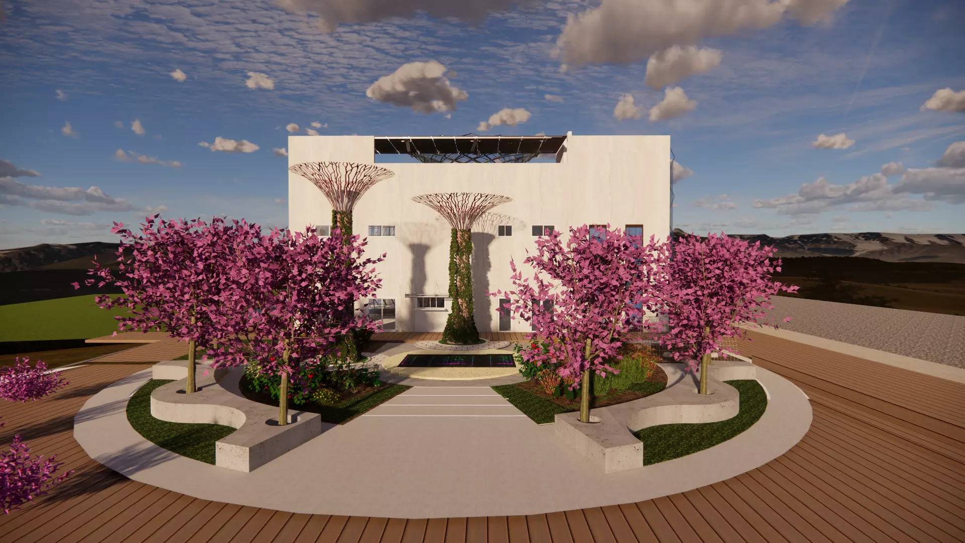 Futuristic Eco Complex Farm Restaurant AND Pool 3D model_10