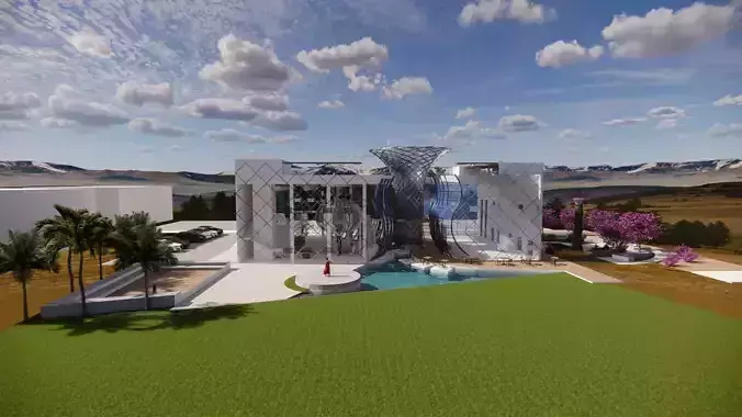 Futuristic Eco Complex  Farm  Restaurant AND Pool 