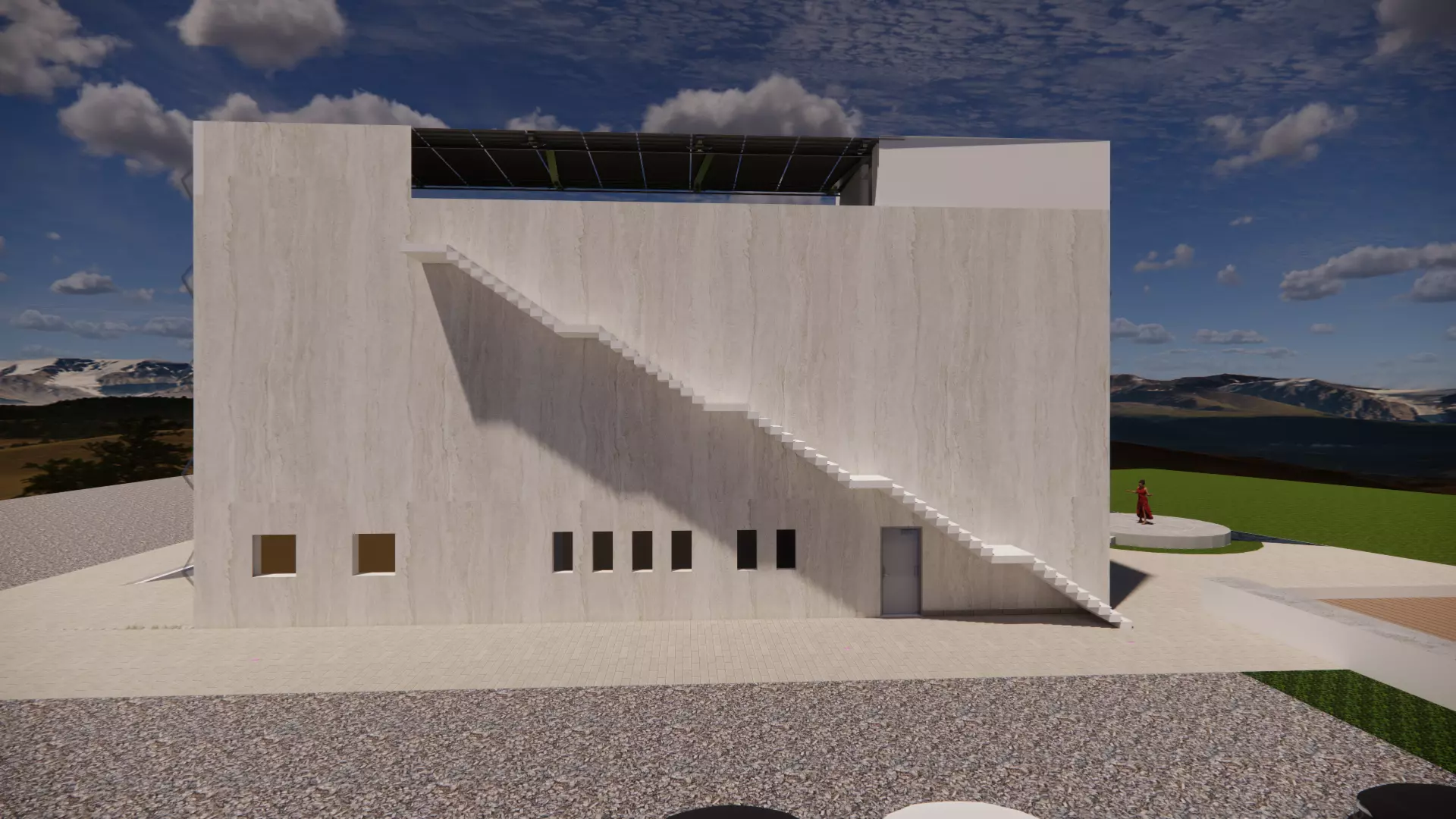 Futuristic Eco Complex Farm Restaurant AND Pool 3D model_7