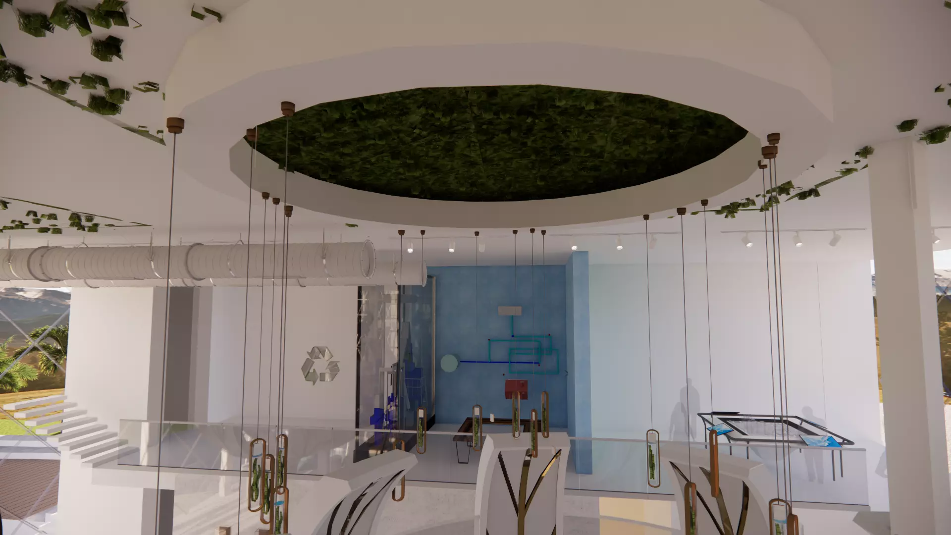 Futuristic Eco Complex Farm Restaurant AND Pool 3D model_18