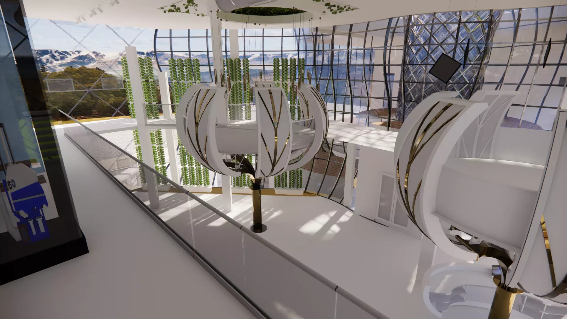 Futuristic Eco Complex Farm Restaurant AND Pool 3D model_16