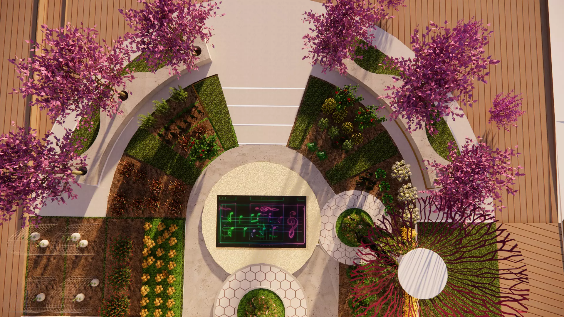 Futuristic Eco Complex Farm Restaurant AND Pool 3D model_13