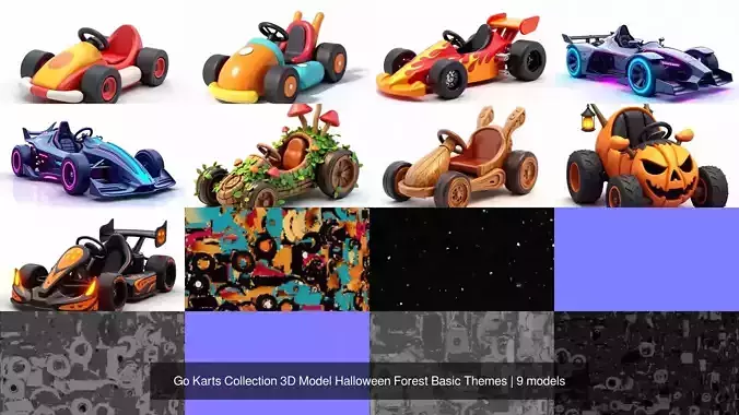 Go Karts Collection 3D Model Halloween Forest Basic Themes