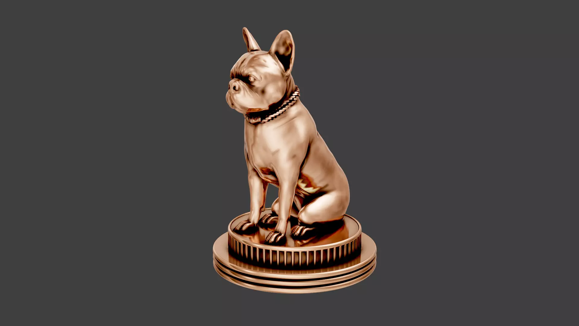 Dog Statue cute luxury 3D print model_2