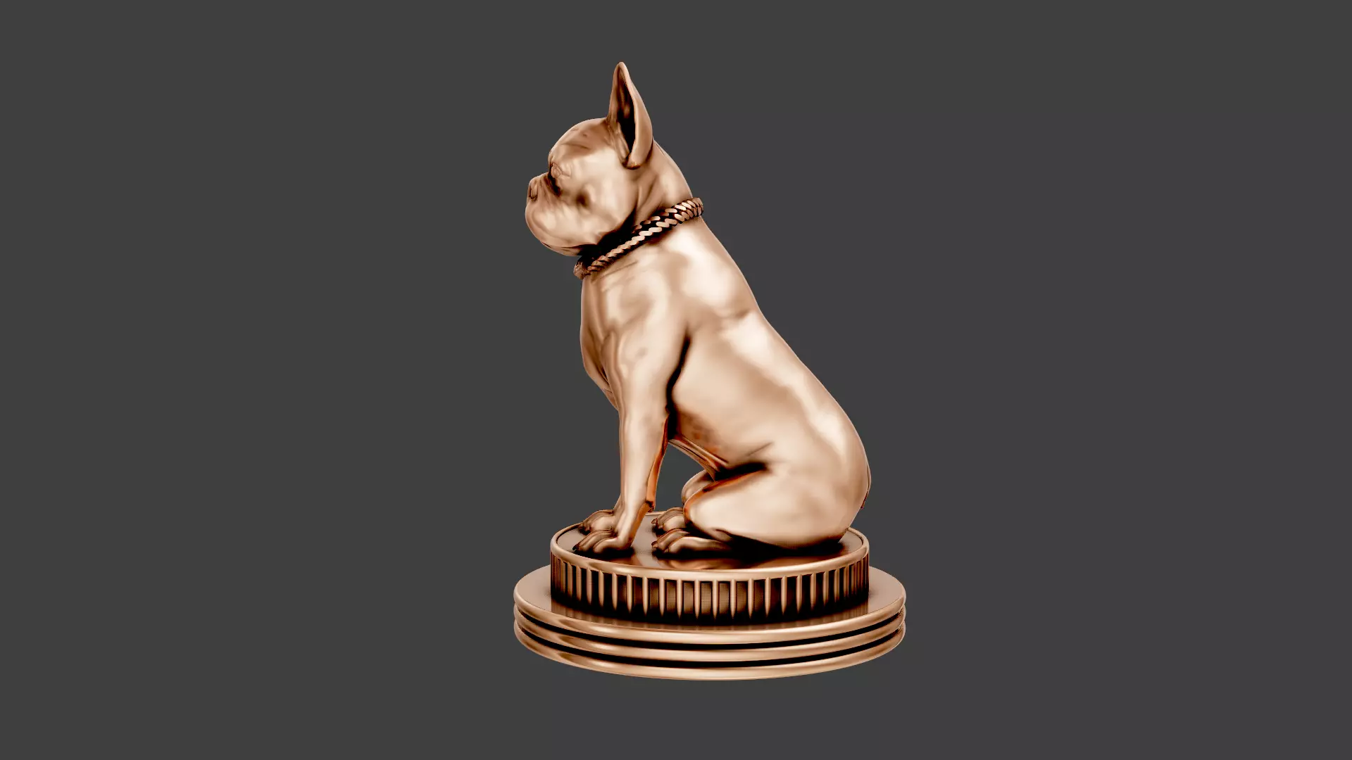 Dog Statue cute luxury 3D print model_3